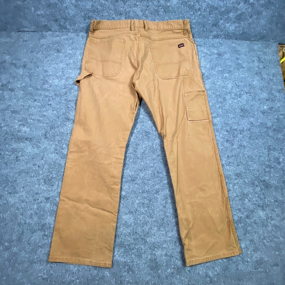Dickies Mens Carpenter Pants Duck Brown Canvas Utility Workwear 38x32 EU1939RBD